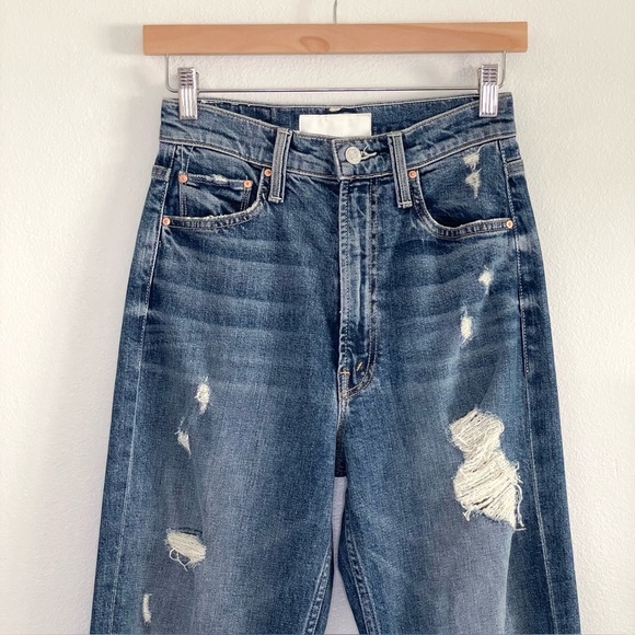 Mother Superior High Waisted Study Hover Distressed Jean Peaches and Screams 24 - Picture 6 of 16